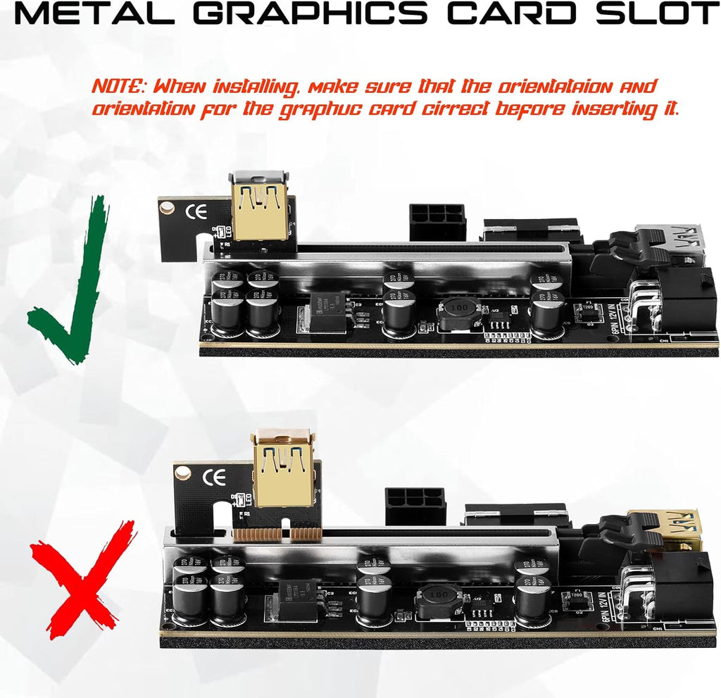 6 Pack PCI-E GPU Riser with 60cm USB 3.0 Cable T74030