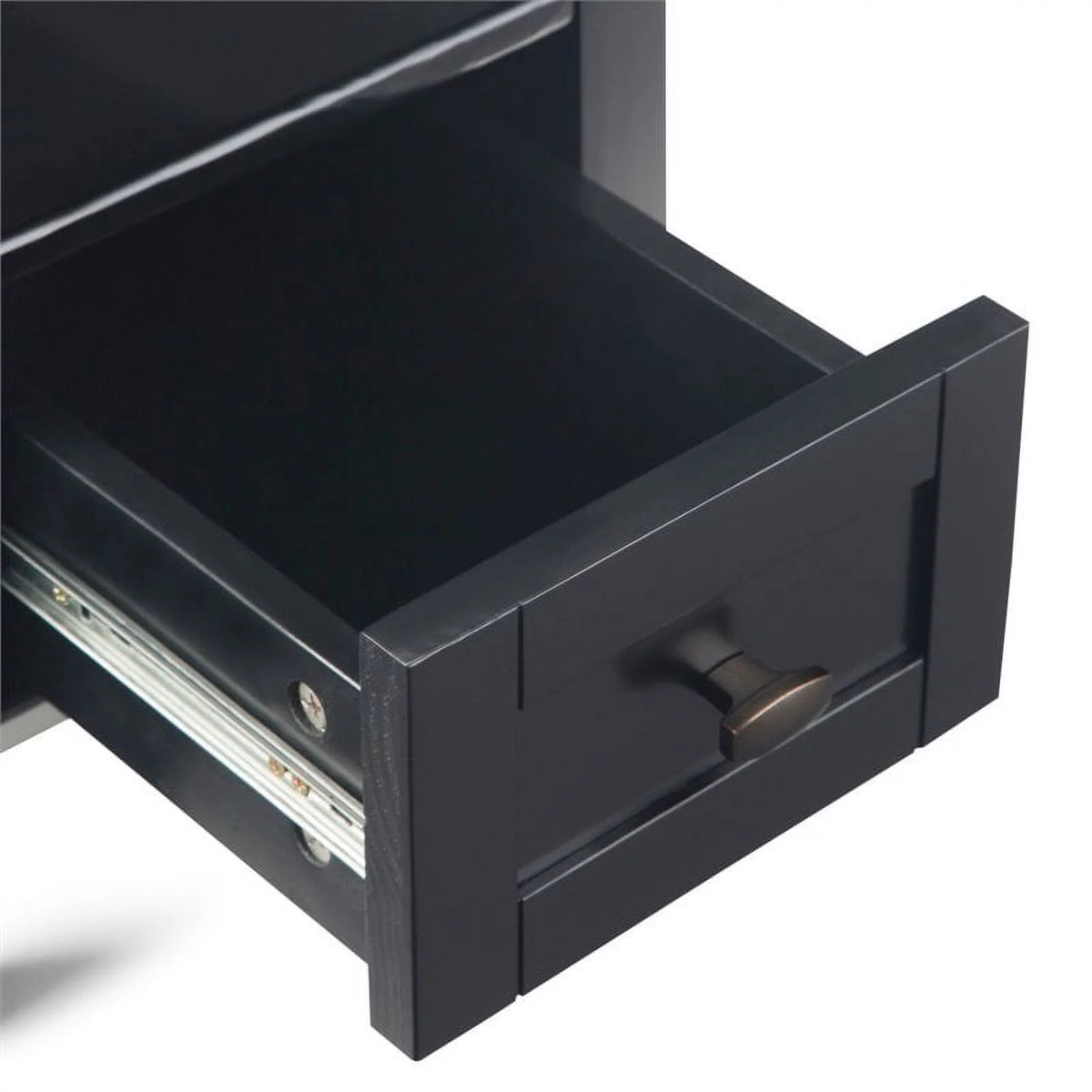 14" Black Wood Narrow Side Table H7302