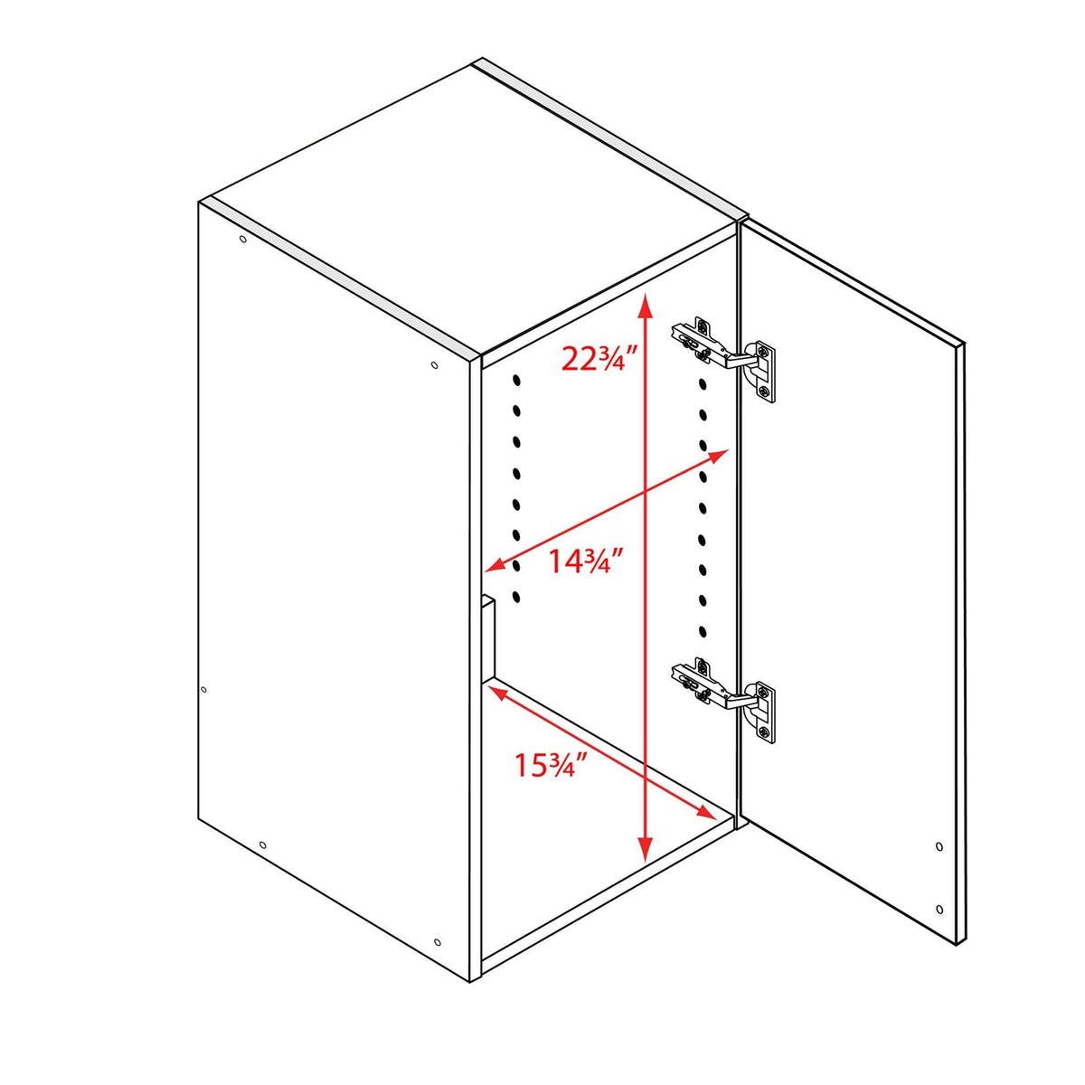 Black Stackable Wall Cabinet Y642
