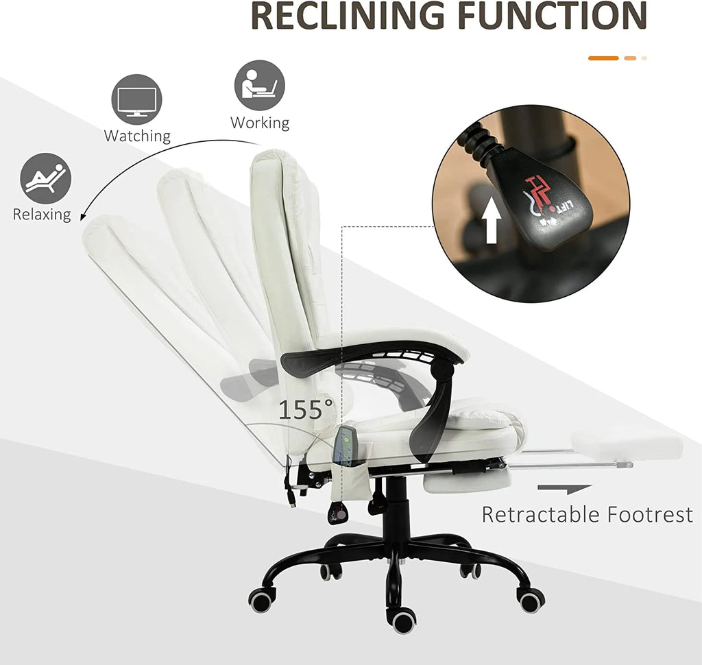 Vibrating Massage Office Chair with Footrest and Lumbar Support N882292