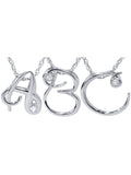 Natural Diamond Petite Initial Pendant 10K White Gold V912745