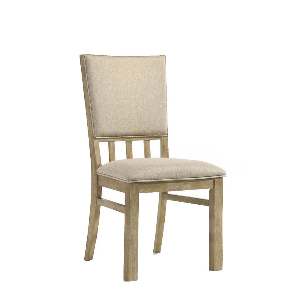 22 Inch Wood Dining Chairs Set Of 2 Beige Cushioning I219993