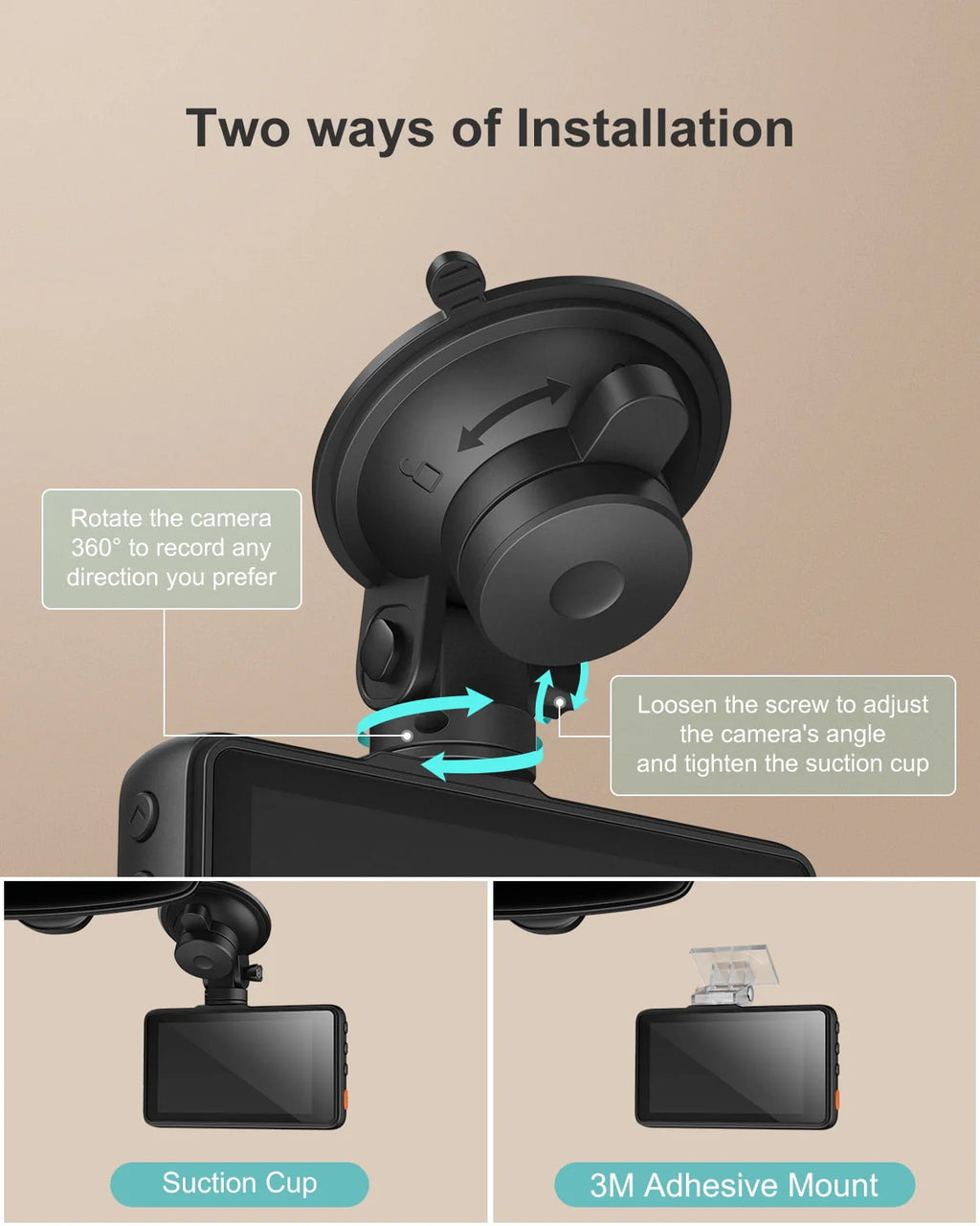 1080P Dash Cam with Night Vision, 3 Inch LCD, 170° Wide Angle X463569