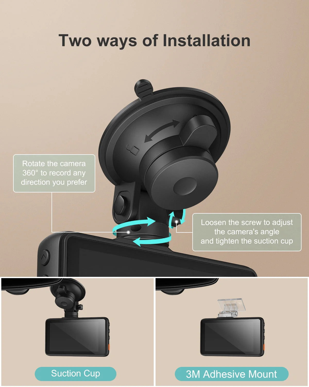1080P Dash Cam with Night Vision, 3 Inch LCD, 170° Wide Angle X463569