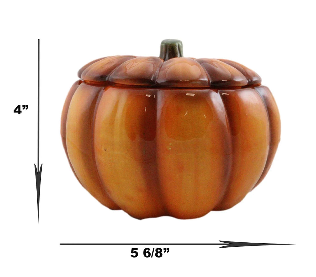 Orange Ceramic Pumpkin Soup Or Dessert Bowl Set of 6 J386816