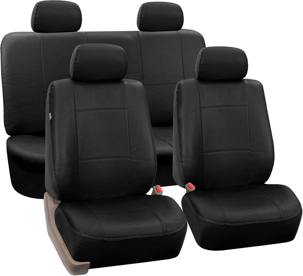 Tan PU Leather Car Front Bucket Seat Covers I1334