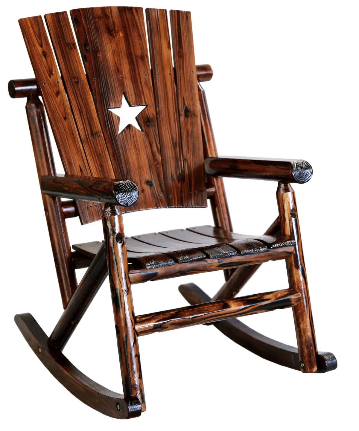Brown Wood Outdoor Rocker U9882