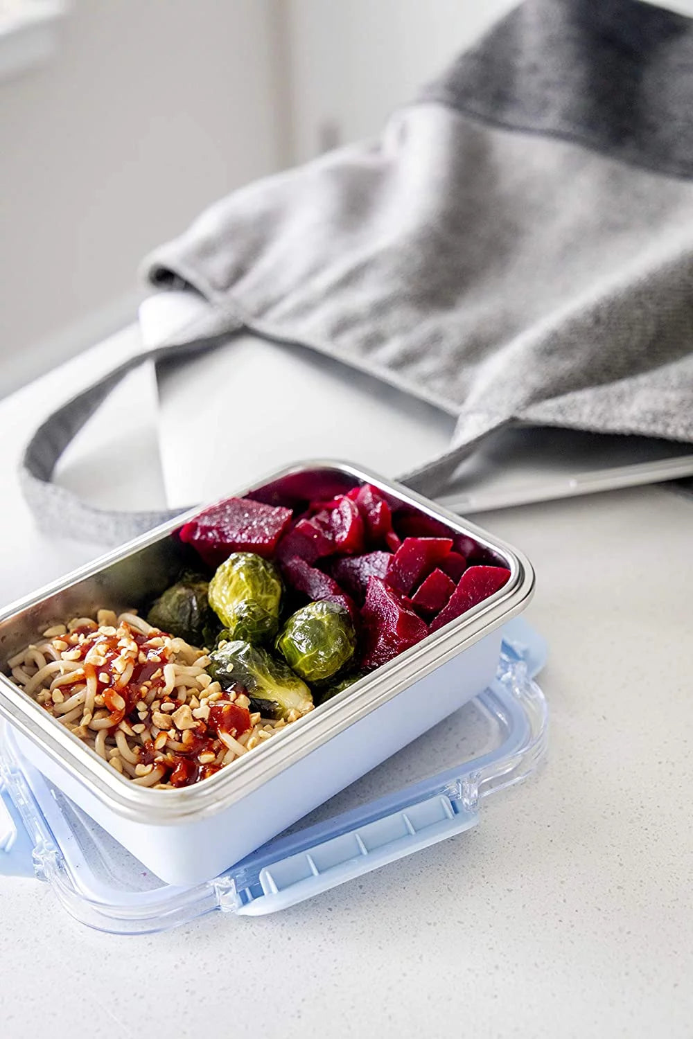Stainless Steel Rectangle Food Storage Container with Leak-Proof Lids, 4 Cup Z51564