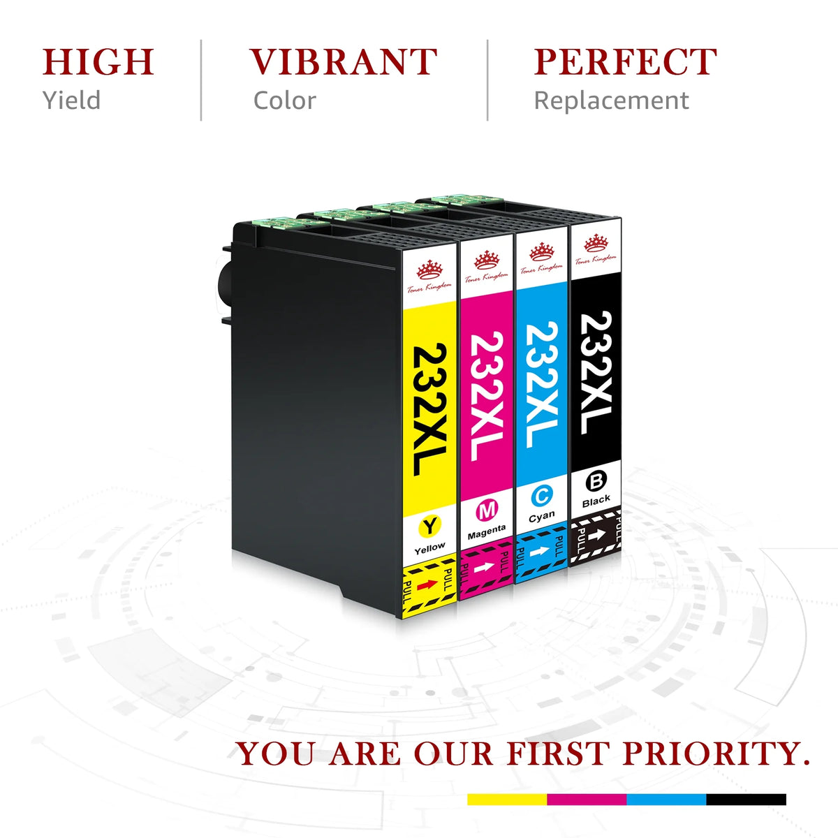 232XL Ink Cartridges 4 Pack Black Cyan Magenta Yellow N2063