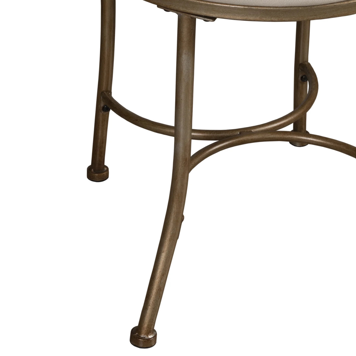 Golden Bronze Upholstered Metal Vanity Stool O627