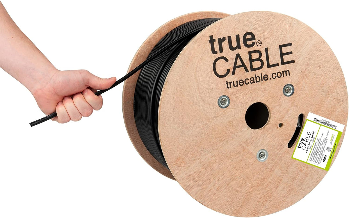 1000ft White 23AWG Solid Bare Copper Cat6A Bulk Ethernet Cable M3038