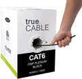 Cat6 Plenum 1000ft Blue 23AWG 4 Pair Solid Bare Copper 550MHz UTP Bulk Ethernet Cable G50896