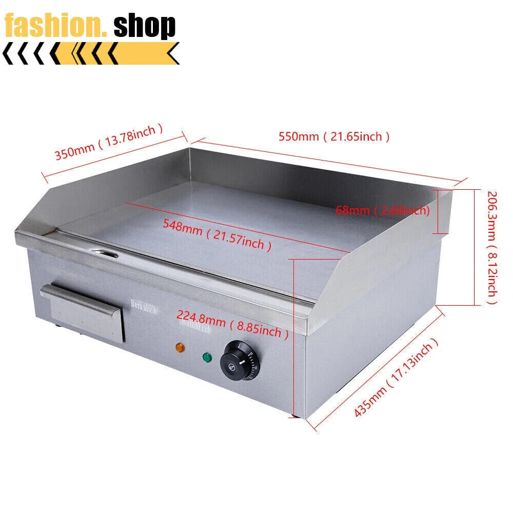 Commercial Electric Countertop Griddle 548x350mm 110V W1765