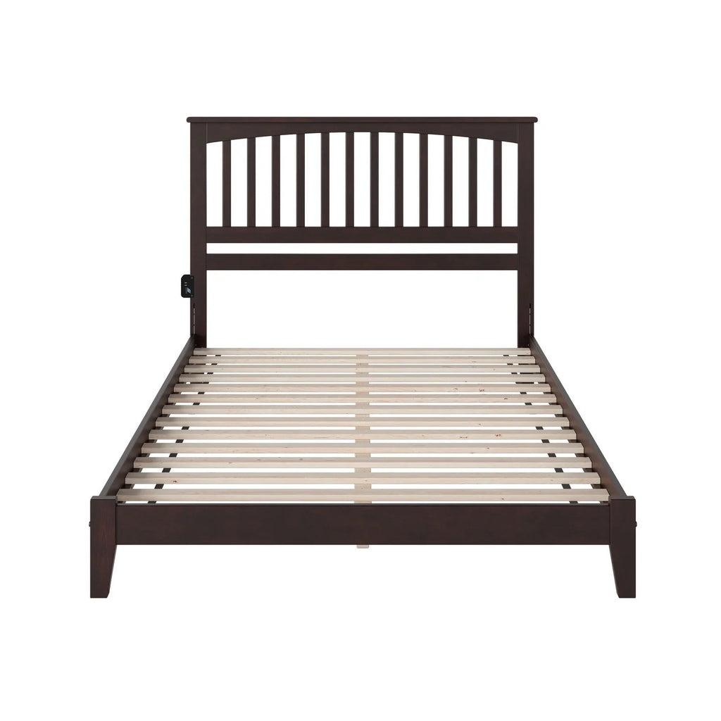 King Platform Bed with Open Foot Board in Espresso A199
