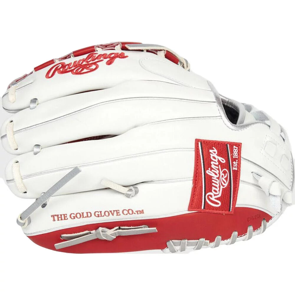 12" Fastpitch Glove White Scarlet E47317