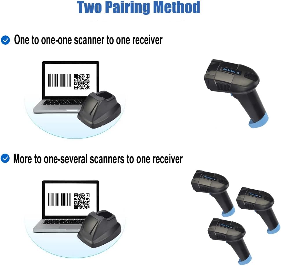 Cordless 2D Barcode Scanner with USB Cradle, Pack of 2 C82221