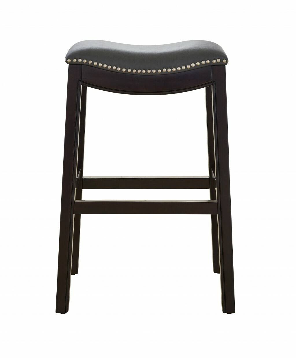 Espresso and Gray Saddle Style Counter Height Bar Stool I3391