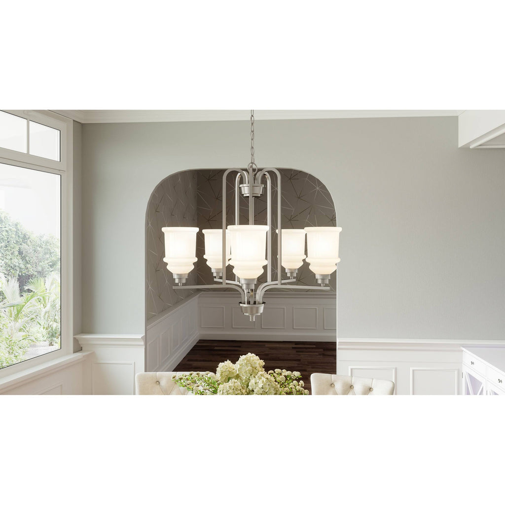 5-Light Brushed Nickel Chandelier Q42668