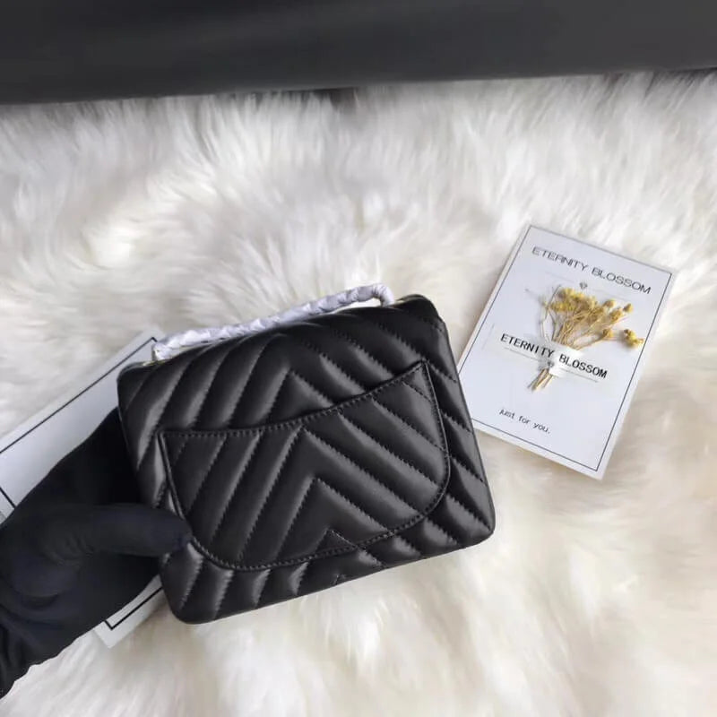 Lambskin Chevron Flap Bag A9918