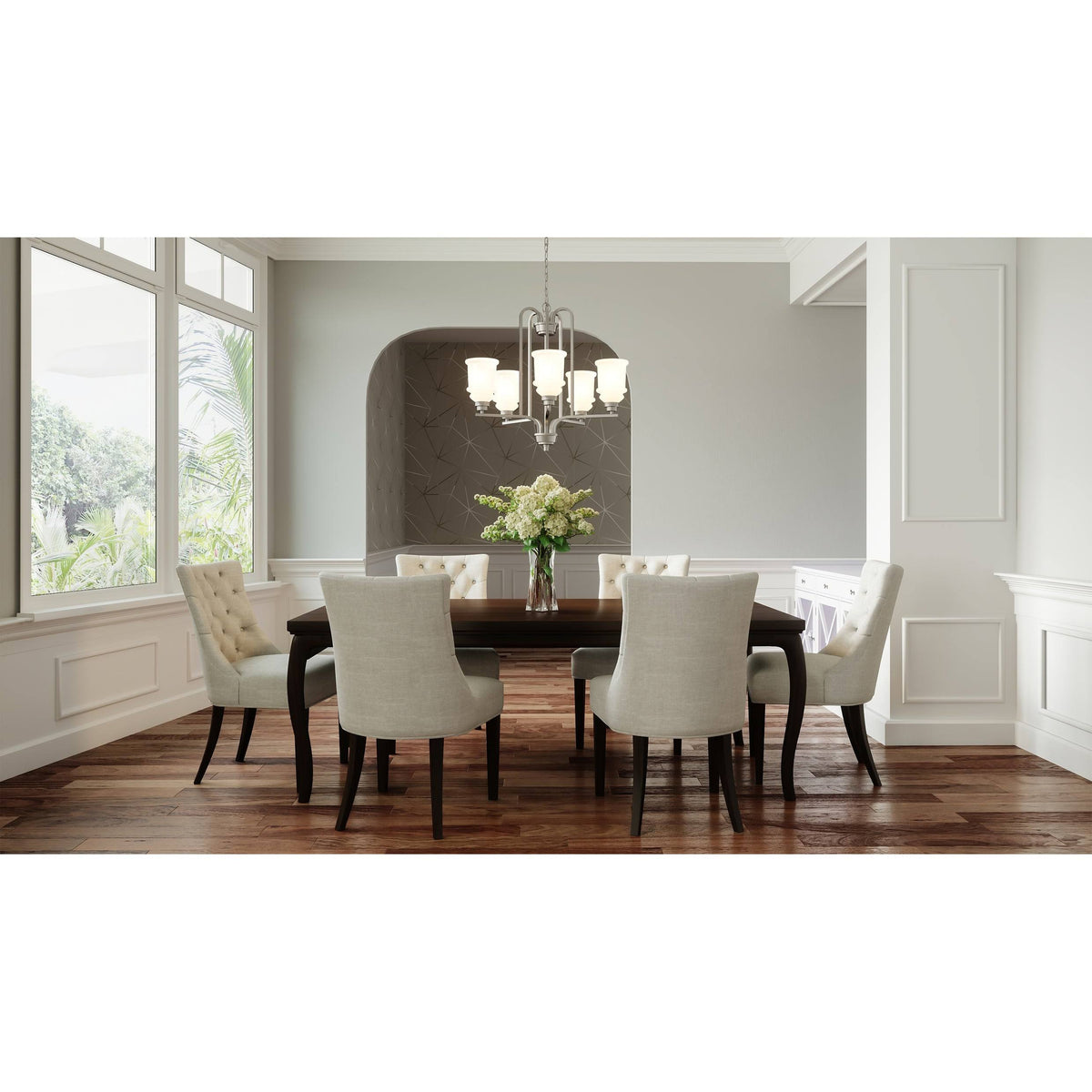 5-Light Brushed Nickel Chandelier Q42668