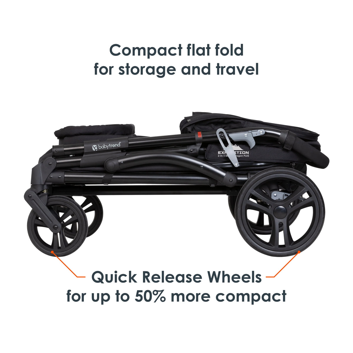 Blue 2 in 1 Push or Pull Stroller Wagon with Canopy Q879676