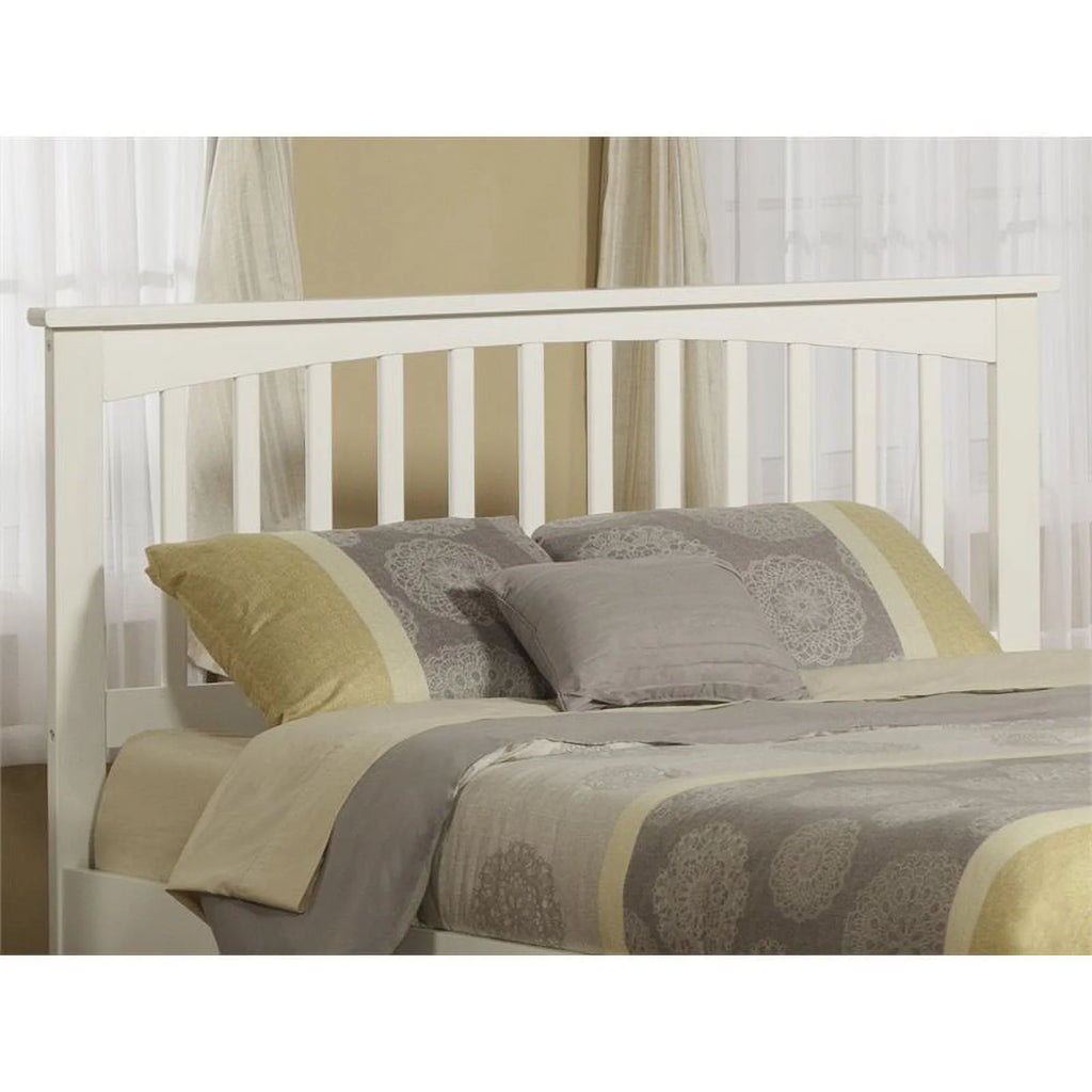 Solid Wood King Headboard with USB Charging Station in White W914