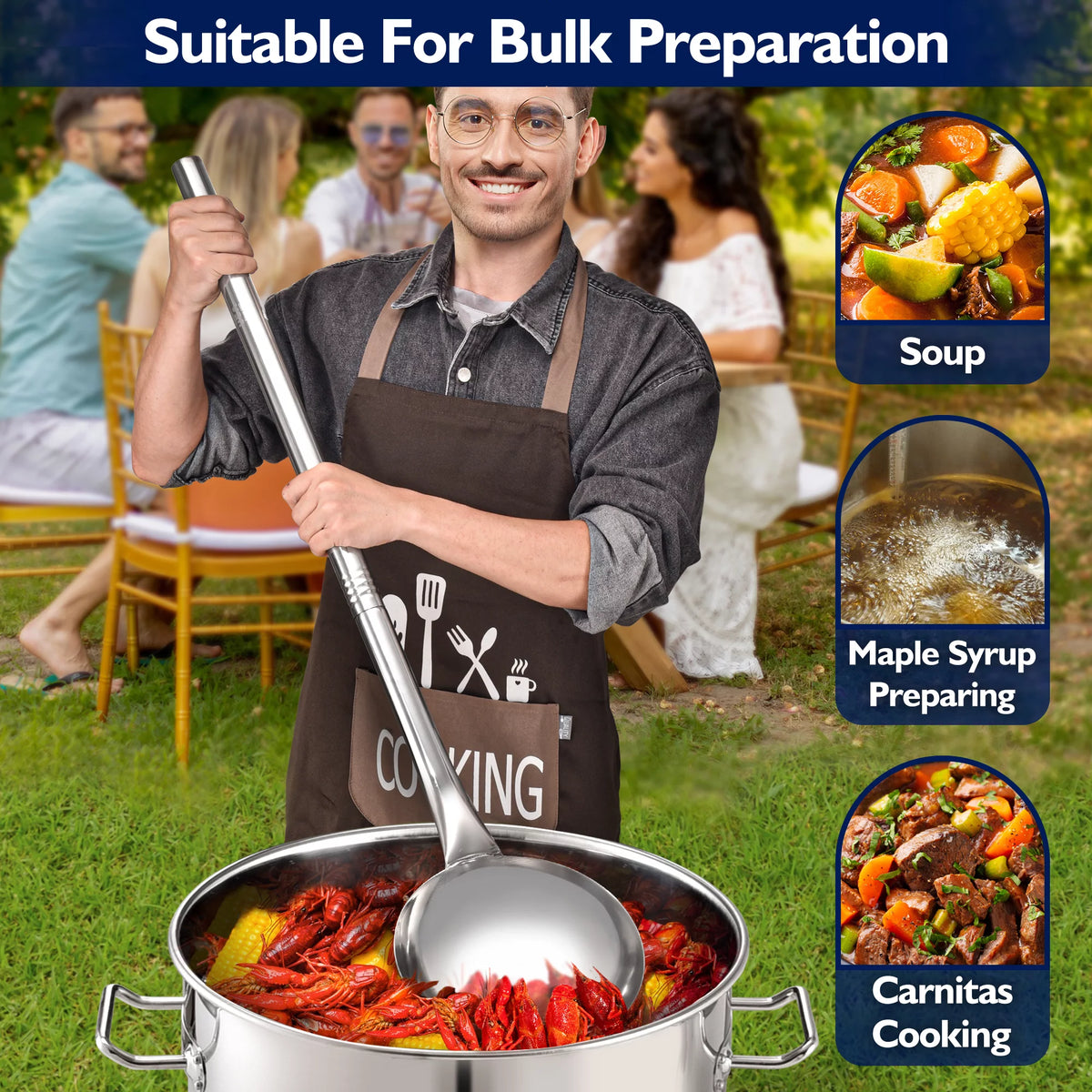 48" Stainless Steel Crawfish Mixing Ladle V639