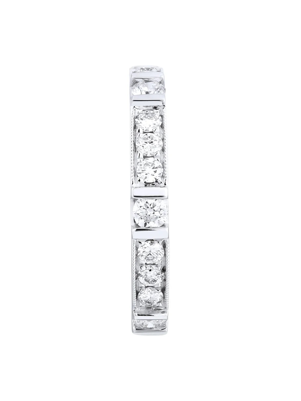 18K White Gold Pave Diamond Ladies Wedding Band Ring Size 6.5 0.77cttw W174656