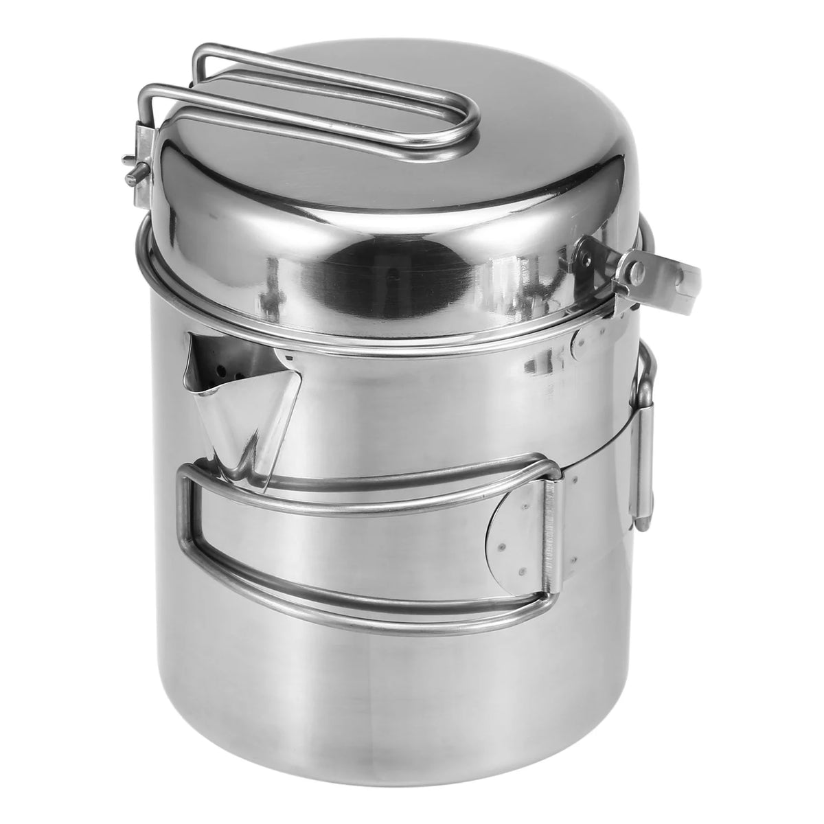 Stainless Steel 1L Cooking Kettle with Foldable Handle Y10594