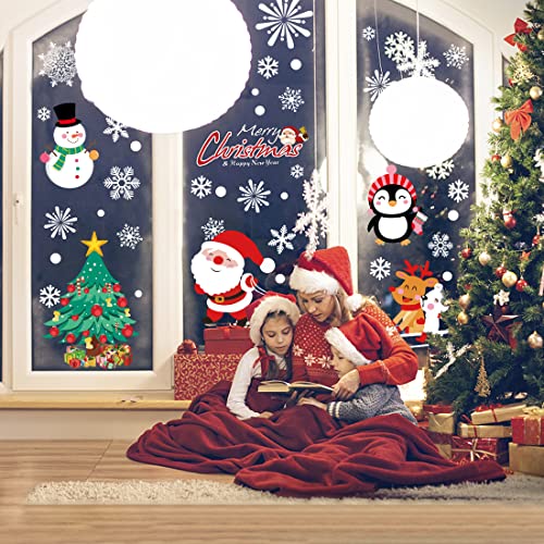 148 Pcs Christmas Snowflake Window Clings A61959