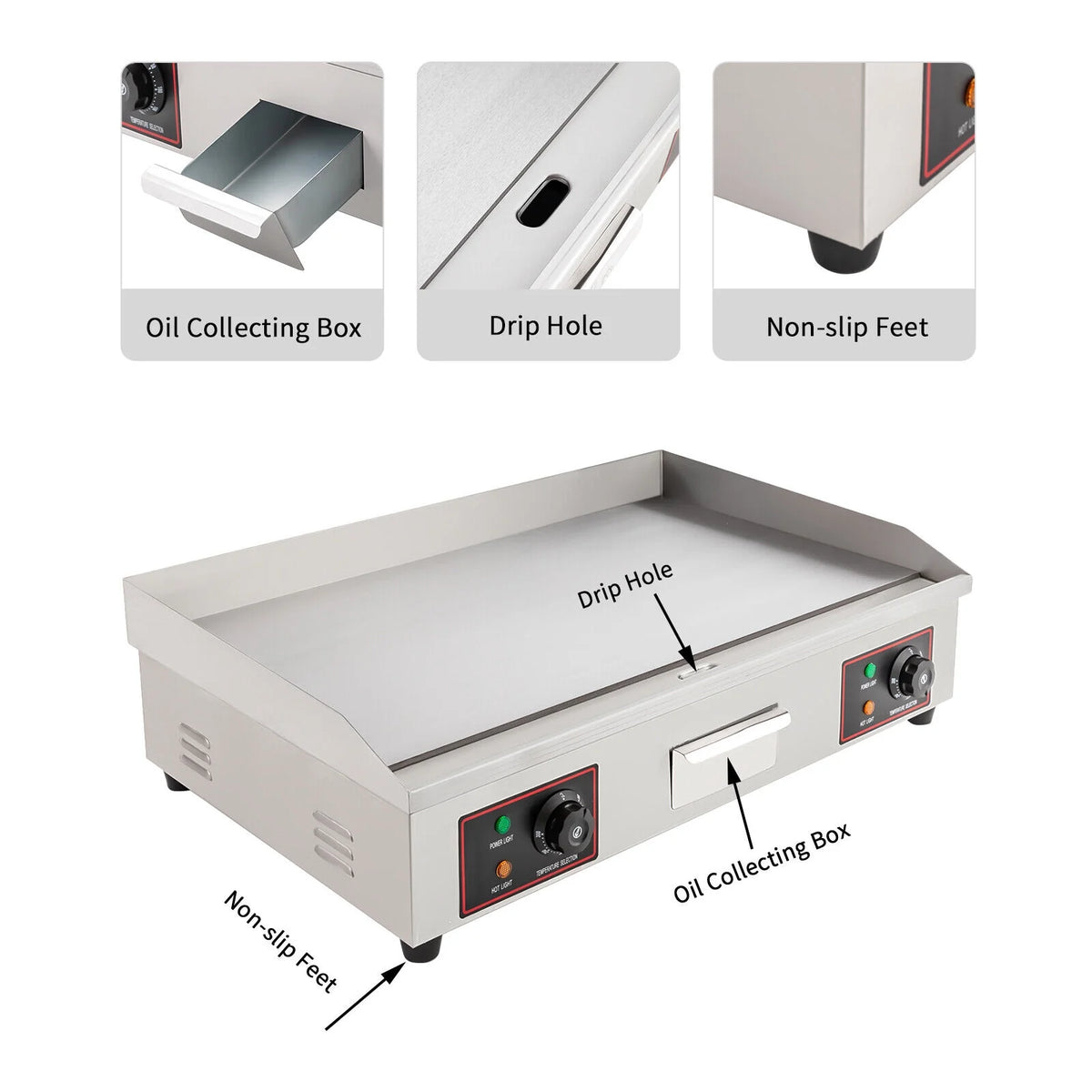 3000W 30" Commercial Electric Griddle Flat Top Grill S1865