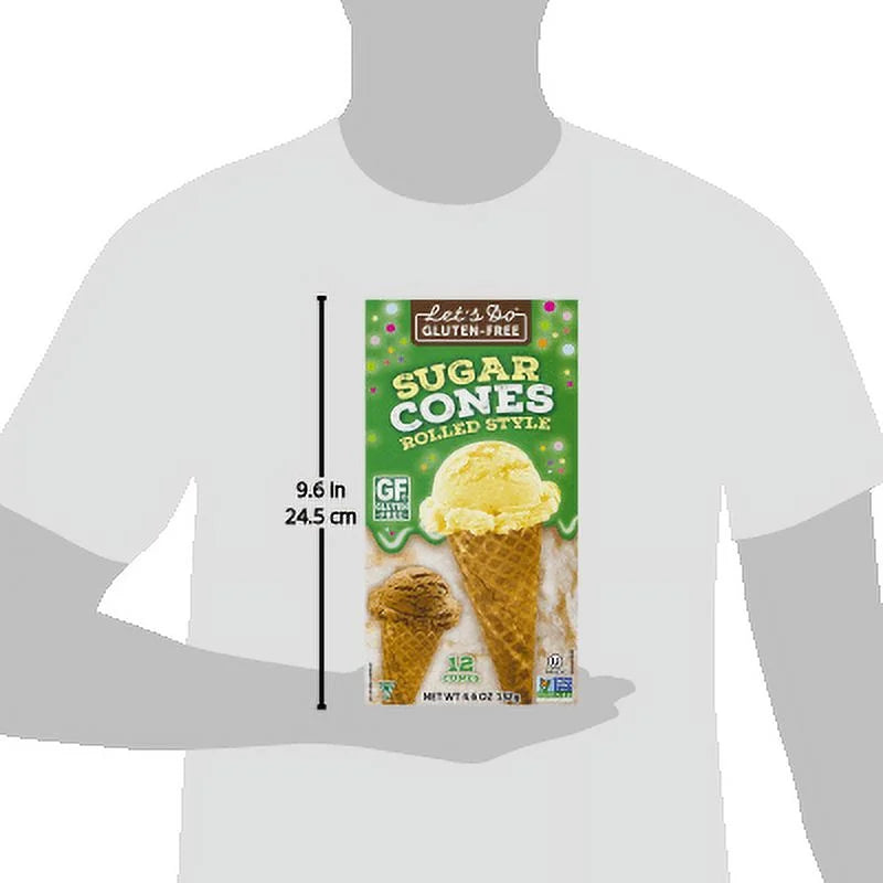 Gluten Free Sugar Cones, 4.6 Oz, 12 Ct V3734