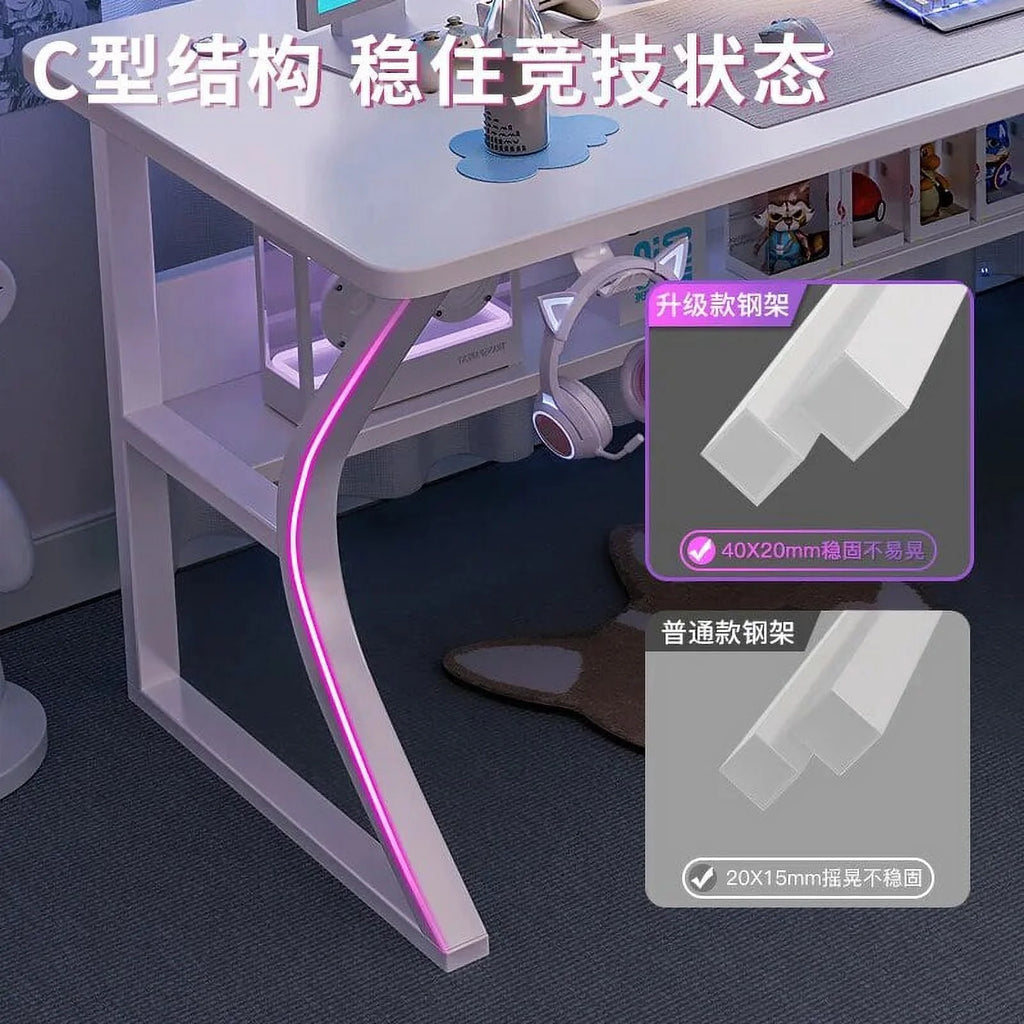 White Computer Desk and Chair Set I50811