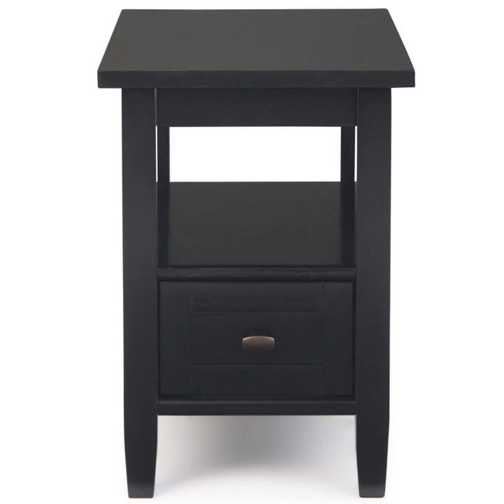 14" Black Wood Narrow Side Table H7302