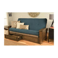 Walnut Full Size Futon Frame with Mattress & Storage Drawers P810672