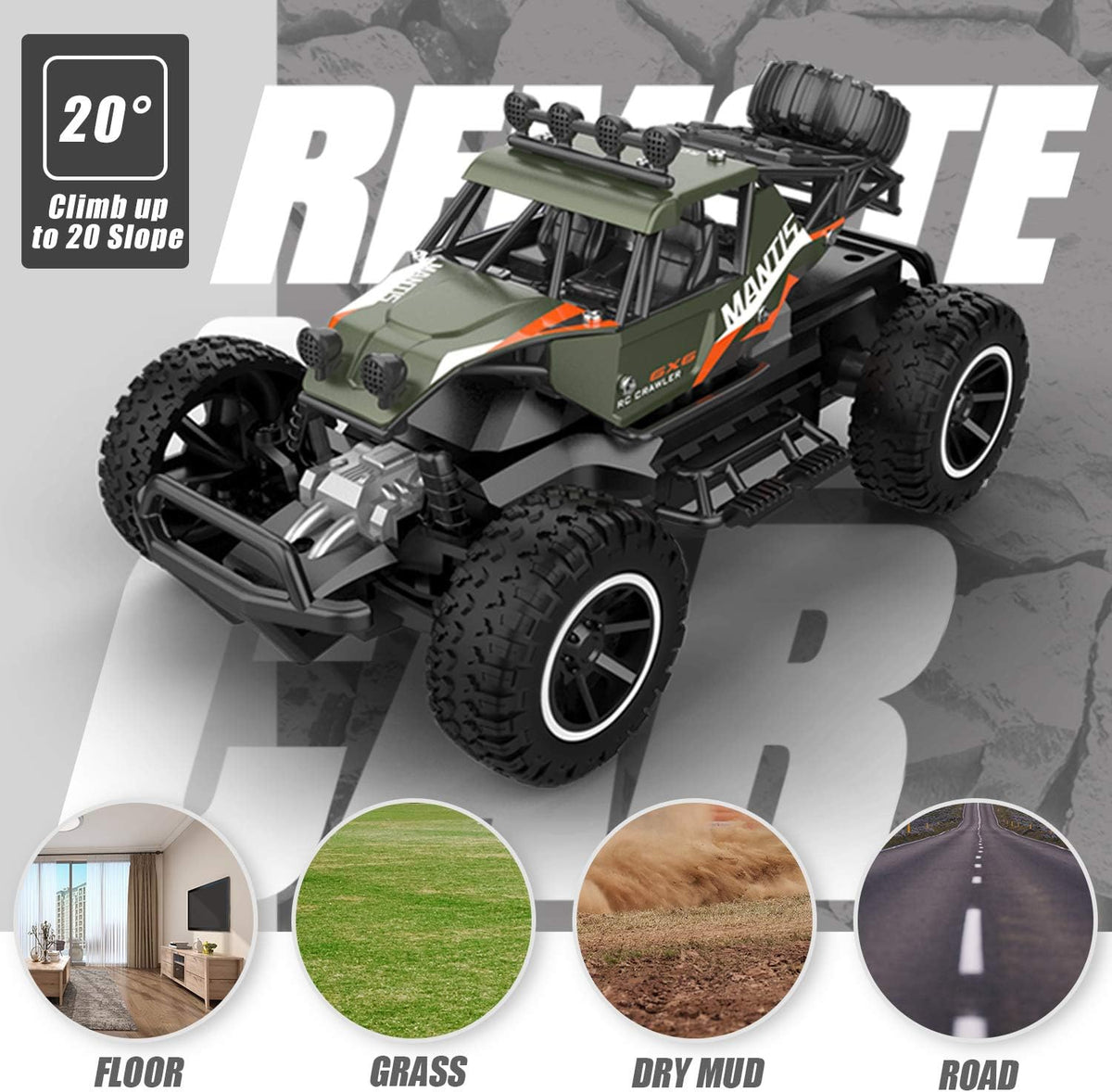 2 PCS Remote Control Off Road Monster Trucks Cars, 1:20 Scale Metal Shell Alloy RC Car, 2.4Ghz P73809