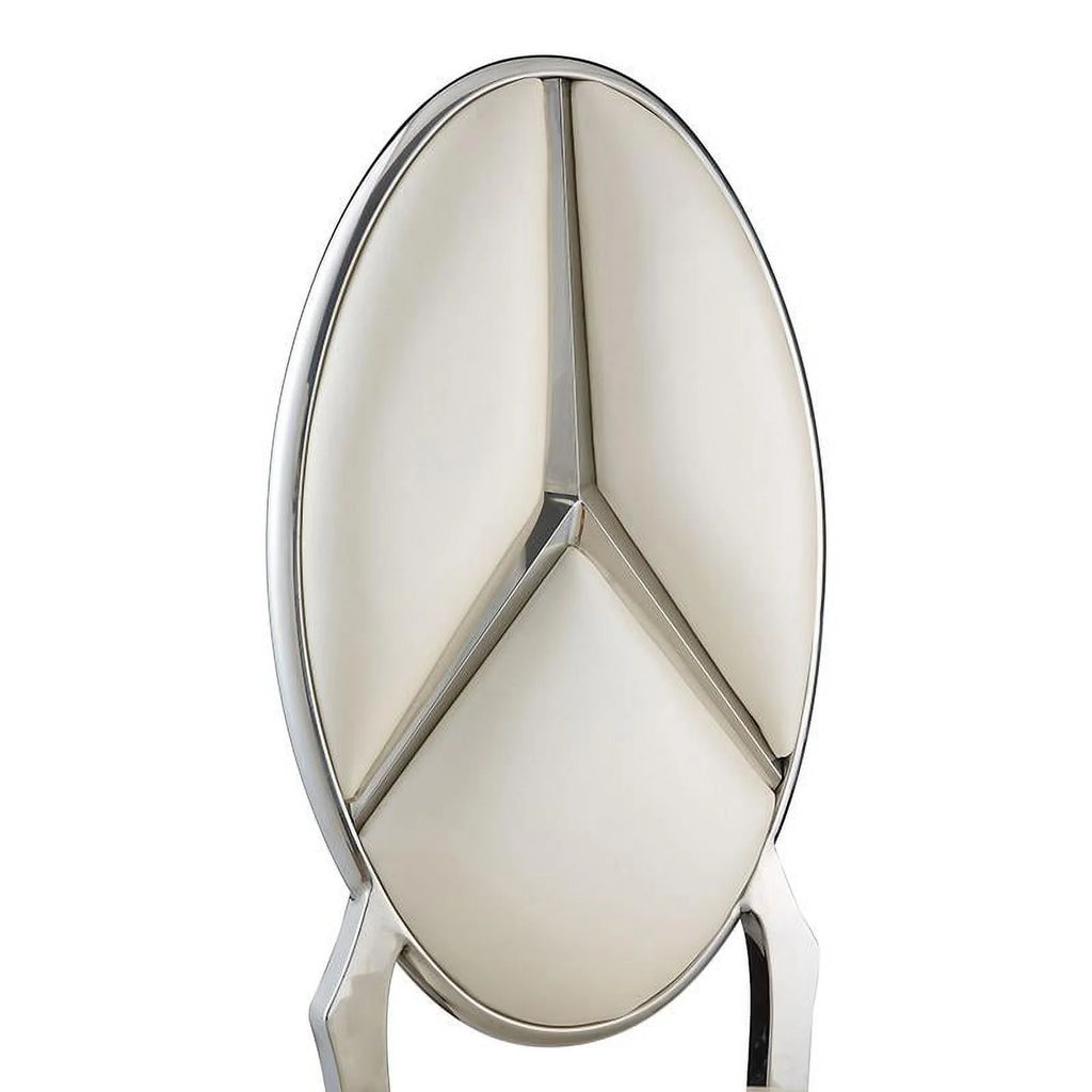 Beige Faux Leather Side Chair Set of 2 W200