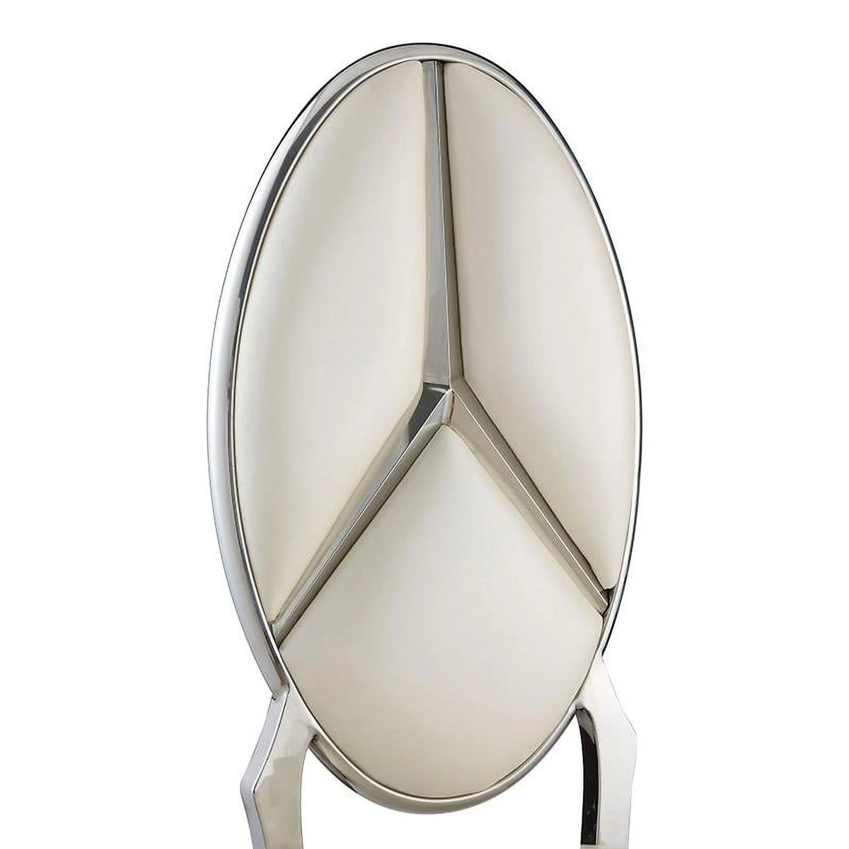 Beige Faux Leather Side Chair Set of 2 W200