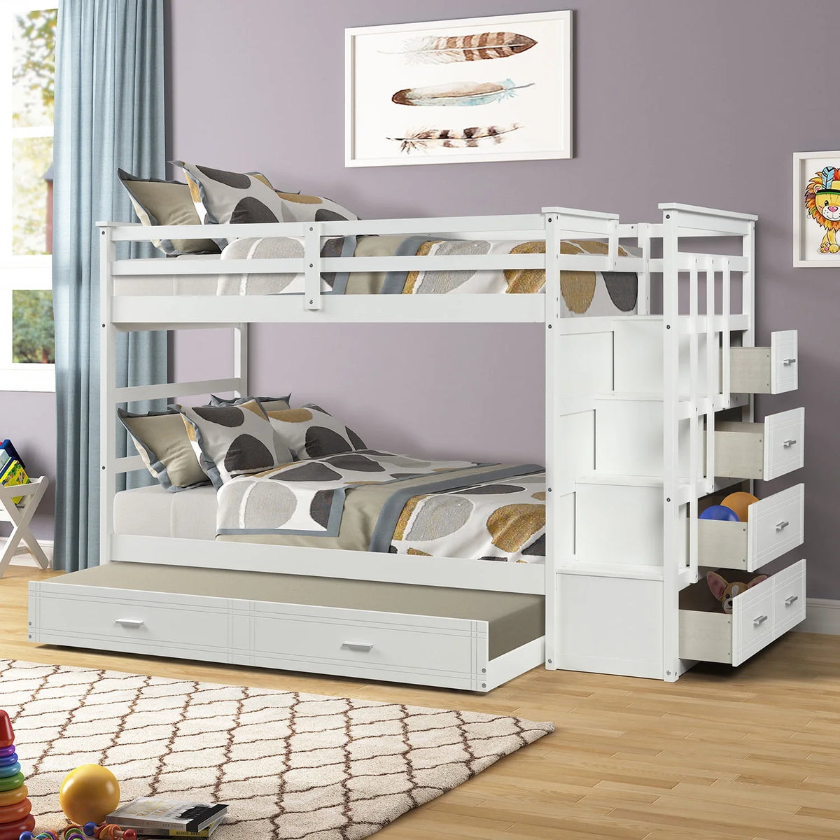 Solid Wood Bunk Bed U4771