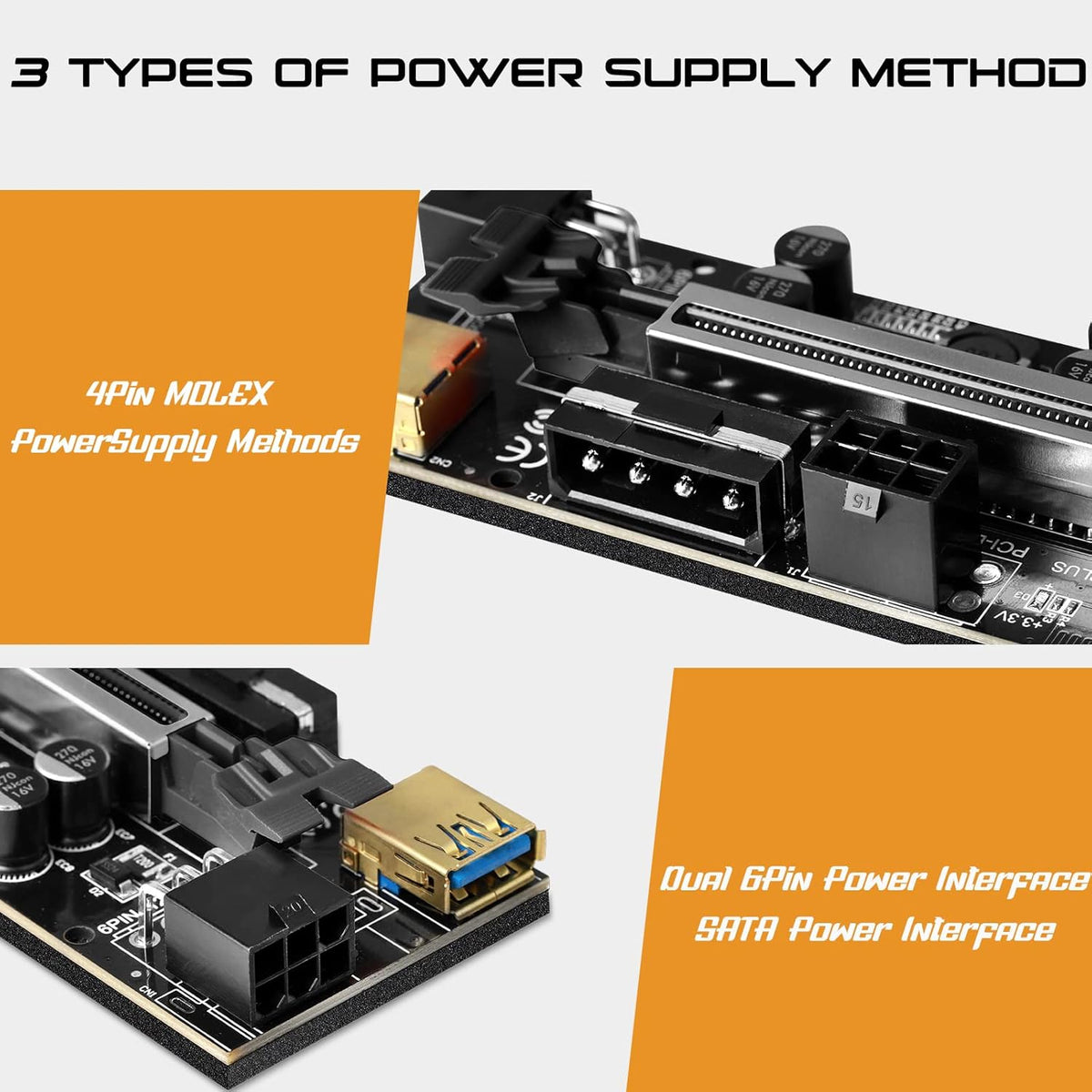 6 Pack PCI-E GPU Riser with 60cm USB 3.0 Cable T74030