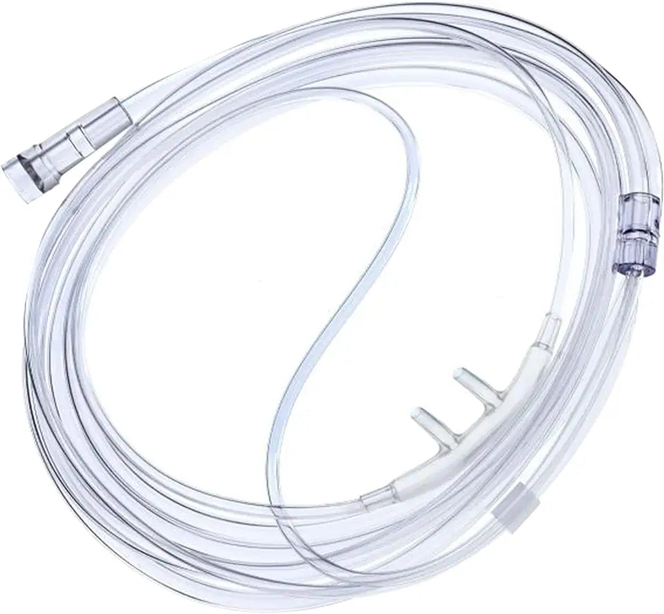 Adult Nasal Oxygen Cannula, Curved Tip, 7 Foot Tubing, Latex Free, Pack of 5 P85170