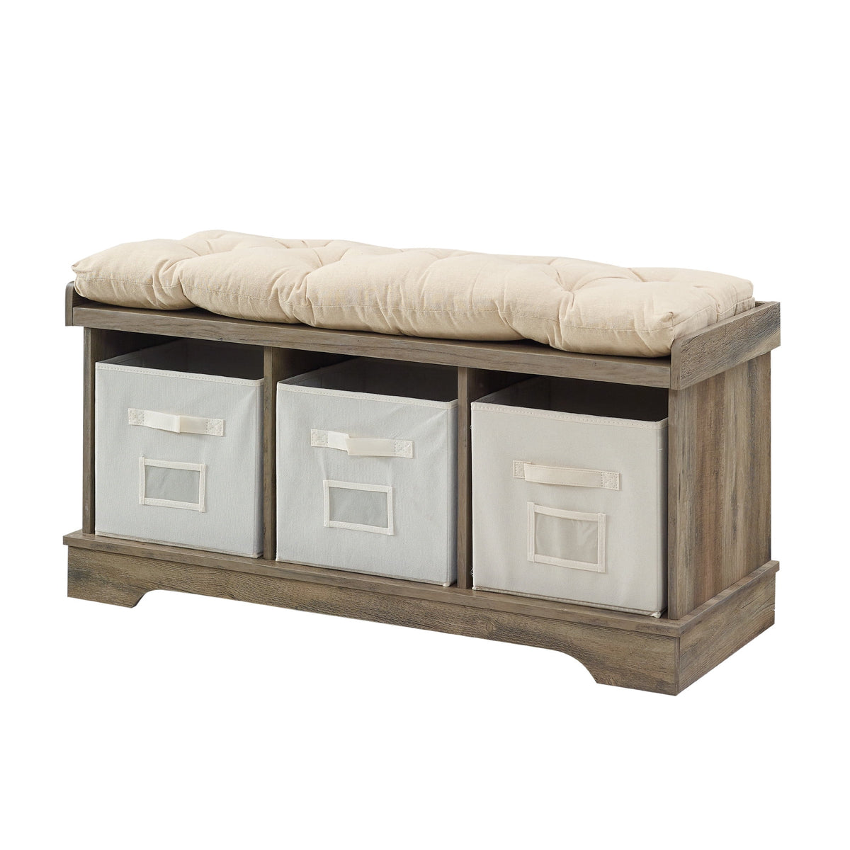 Grey Wash Tufted Storage Bench A9469