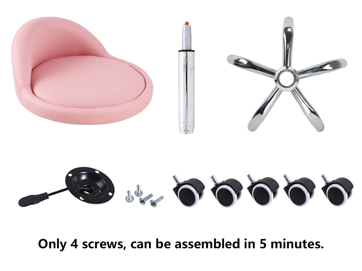 Pink PU Leather Adjustable Drafting Stool Q253024