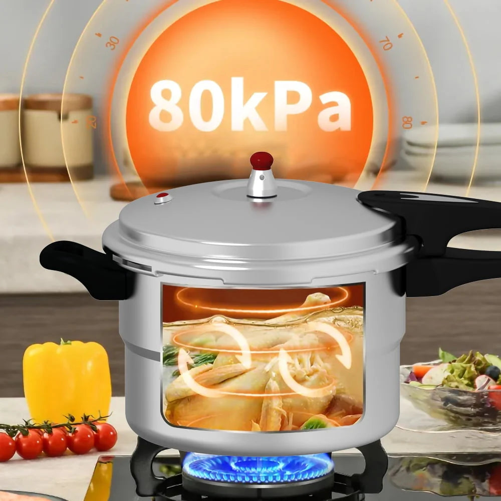 7.4 Quart Aluminum Pressure Cooker with Steamer E1802