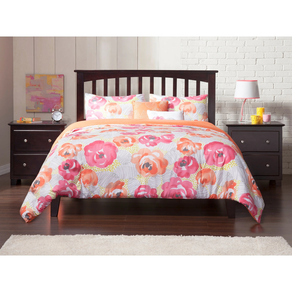 King Platform Bed with Open Foot Board in Espresso A199