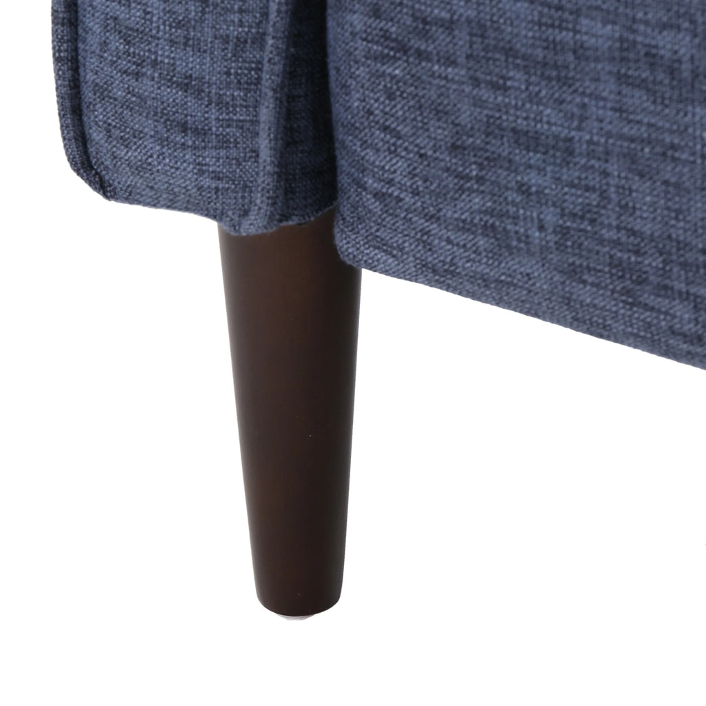 Dark Blue Fabric Button Tufted Recliner T97739